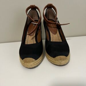BCBGeneration women black wedge ankle strap - Used